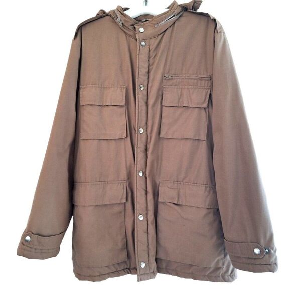 Anderson Little Barn Jacket Field Chore Coat Sz L Brown Quilted Lining Korea 90s - Picture 2 of 16
